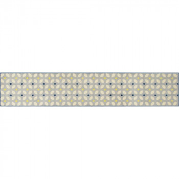 カキウチ ズレSTRONG キッチンマット240cm レトロ ブルー 45×240cm