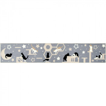カキウチ キャットストリート インテリアマット45×240cm グレー 45×240cm