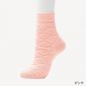 ビビエルボ メディロン 婦人もこもこキルトソックス ピンク 3830