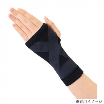 ケアオール　超固定　手の甲サポーター1枚入り　F(手首周り約13～23cm)左右兼用　ブラック　ECR-530101