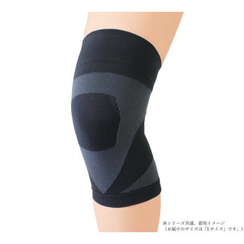 ケアオール　超固定　ひざサポーター1枚入り　L(ひざ頭周り約35～50cm)左右兼用　ブラック　ECR-530255