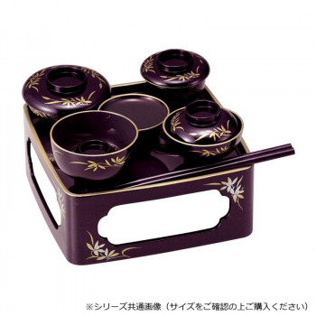仏膳 6.5寸 タメ(フチ金) 蒔絵 蘭 4307651325011