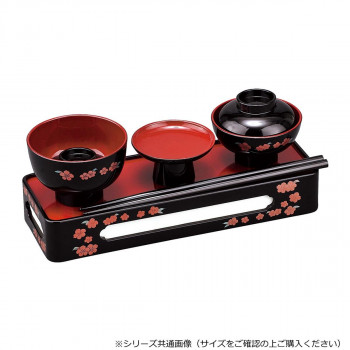 略式仏膳 6.5寸 黒(内朱) 蒔絵 なでしこ 430865047l011