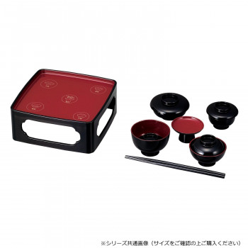 仏膳 お椀並べ方印刷付 8.0寸 黒(内朱) 4306800400011