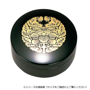 切立香合 木質製 2.5寸 黒(内梨地) 抱牡丹 4203254400621