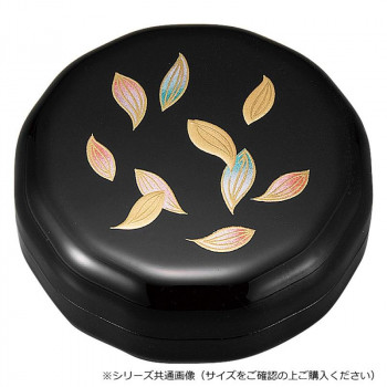 さくら香合 2.4寸 黒 蒔絵 散華 4213240119011