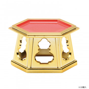 六角仏器台(10入) 豆 金メッキ 5223845300012