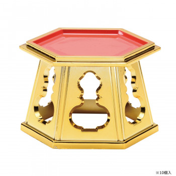 六角仏器台(10入) 中 金メッキ 5223865300012