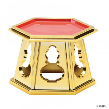 六角仏器台(10入) 大 金メッキ 5223875300012