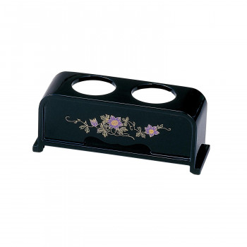 二ツ穴仏器台 黒/蒔絵 鉄仙 5206000126031