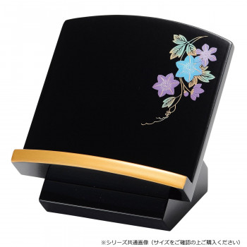 座り見台 (木製) 3.5寸 黒(フチ金) 蒔絵 鉄仙 5802350226031