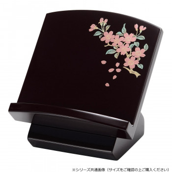 座り見台 (木製) 3.5寸 タメ 蒔絵 桜 580235125x031