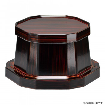 隅切り六角花台 (1対) 5.0寸 木目色 5806501800021