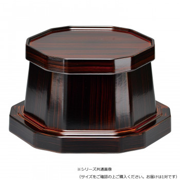隅切り六角花台 (1対) 6.0寸 木目色 5806601800021