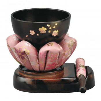 こだちりん台セット りんね(凛音) 桜彫 2.5寸 黒丹色 美桜 ピンク 594325607t095