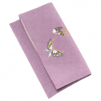 ちりめん刺繍入 数珠袋 藤色 747900l100042