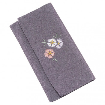 ちりめん刺繍入 数珠袋 紫紺色 747900V400042