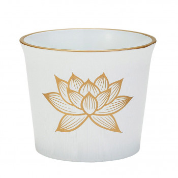 墓用茶湯器 白(フチ金) 蓮 511200f001011