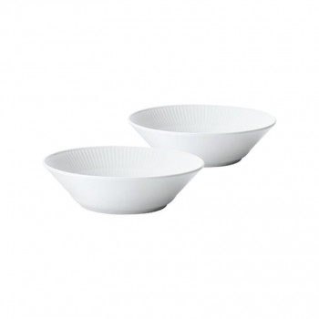 (C)ロイヤルコペンハーゲン　　ホワイト フルーテッド Dプレート17CM 2P　1016914