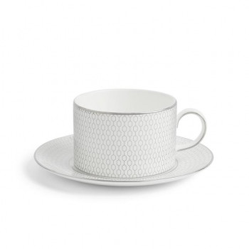 (B) Wedgwood　ウェッジウッド 　ジオ プラチナ ティーカップ＆ソーサー　1063184