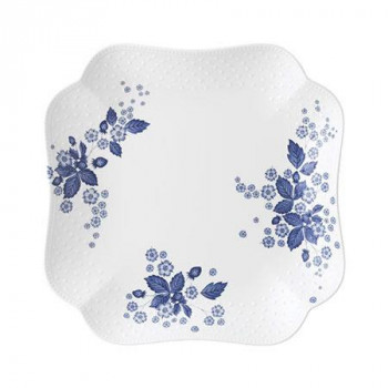 (B) ウェッジウッド 　Sブルーム インディゴ スクエアプレート 27CM　40000819