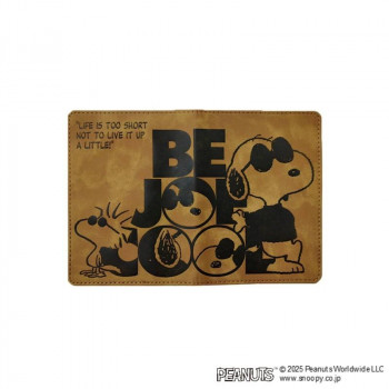 PEANUTS スヌーピー FレザーJC パスポートカバー ブラウン
