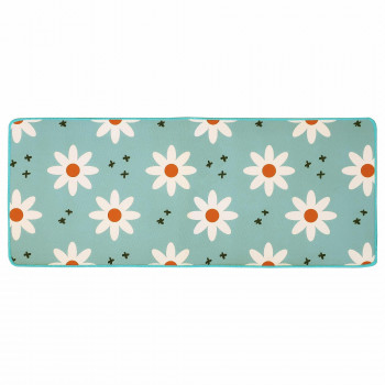 オカトー レトロフィール 撥水加工付きインテリアマット 49×120cm フルール
