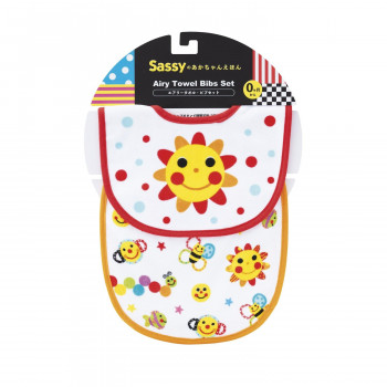 Sassyのあかちゃんえほん サッシー タオルビブ2P おひさま SE8BB1