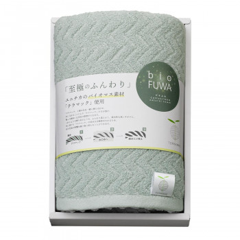 bio FUWA フェイスタオル1P グリーン 箱入 B-70103