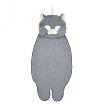 りぶはあと　くびねっこ　ポケットタオル　クロネコ　27043-73