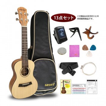 GECKO(ゲッコー)×アーバン通商 ウクレレ(充実の13点セット) 23インチ コンサート U23SA NA