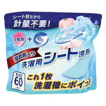 柔軟剤入り洗濯用シート洗剤 60枚入り (トリコ) (0015521)