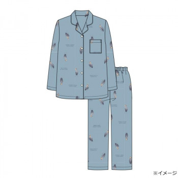 ギャルソンヌ　レディスパジャマ　Candy Closet　ブロードハシビロコウ柄シャツ　サックス　261036Mサイズ