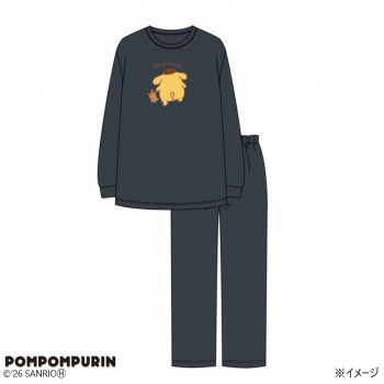ギャルソンヌ　レディスパジャマ　ミニ裏毛　サンリオポムポムプリン　Tスーツ　チャコール　150206　Mサイズ
