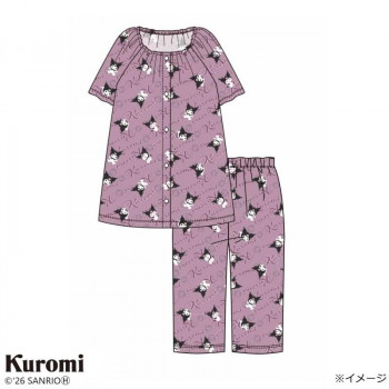 ギャルソンヌ　レディスパジャマ　天竺　サンリオ　クロミ　前開き半袖・6分丈パンツ　 ピンク　170006　Mサイズ