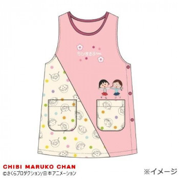 ギャルソンヌ　レディス　ちびまる子ちゃん　まる子＆たまちゃんラン型　エプロン　ピンク　360006　M-Lサイズ
