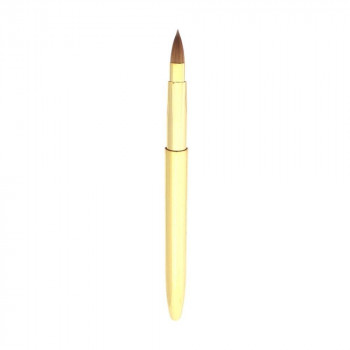 竹宝堂 広島 熊野筆 メイクブラシ オートリップブラシ 尖型(ゴールド)イタチ NL-9