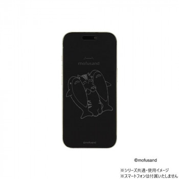 mofusand iPhone16 Pro 対応 ガラススクリーンプロテクター サメにゃん MOFU-70A