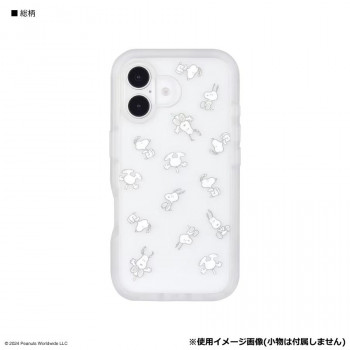 ピーナッツ スヌーピー iPhone16 対応 プランプフレームケース B.総柄 SNGG-87B