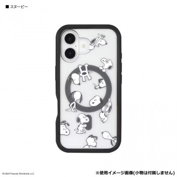 ピーナッツ スヌーピー iPhone16 MagSafe プランプフレームケース A.スヌーピー SNGG-89A
