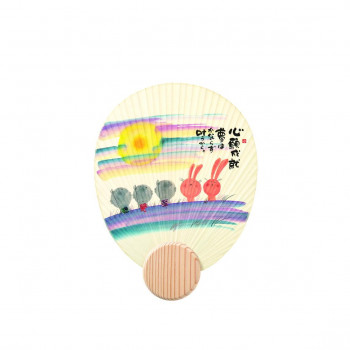 日本製 MADE IN JAPAN 風船型うちわ Yuseki兎 2325