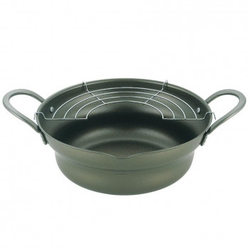 タマハシ  縁(えにし) 広口揚げ鍋アミ付 24cm EN-W24W