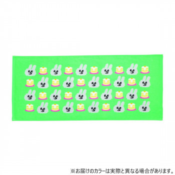 犬飼タオル BKIJ26-C バニーコンビニ マメちゃんとケーキ フェイスタオル 染料プリント