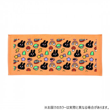 犬飼タオル BKIJ26-F バニーコンビニ  クロくんと目玉焼き フェイスタオル 染料プリント