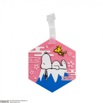PEANUTS スヌーピー ネームタグ ラゲッジタグ 富士山 ピンク