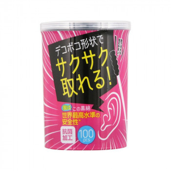 平和メディク サクサク取れる黒綿棒 100本入×144セット 6309