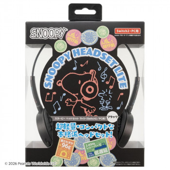 Switch2/PC用 スヌーピー ヘッドセット ライト　ブラックT2-S2SNPHSL-BK