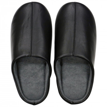 FAS project THE HOTELISH チャールススリッパ レザー調 ブラック M NWT-00700