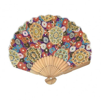 大西賢製販 Ripple  シェル扇子  22cm 菊 紫 SY19-B06