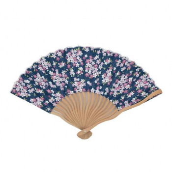 大西賢製販 Ripple  波骨布扇子  21cm 小桜 青 NN19-B06